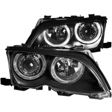 Cargar imagen en el visor de la galería, Faros delanteros con proyector ANZO 2002-2005 BMW Serie 3 E46 con Halo negro