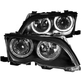 Faros delanteros con proyector ANZO 2002-2005 BMW Serie 3 E46 con Halo negro