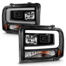 Cargar imagen en el visor de la galería, ANZO 99-04 Ford F250/F350/F450/Excursion (excl 99) Projector Headlights - w/ Light Bar Black Housing