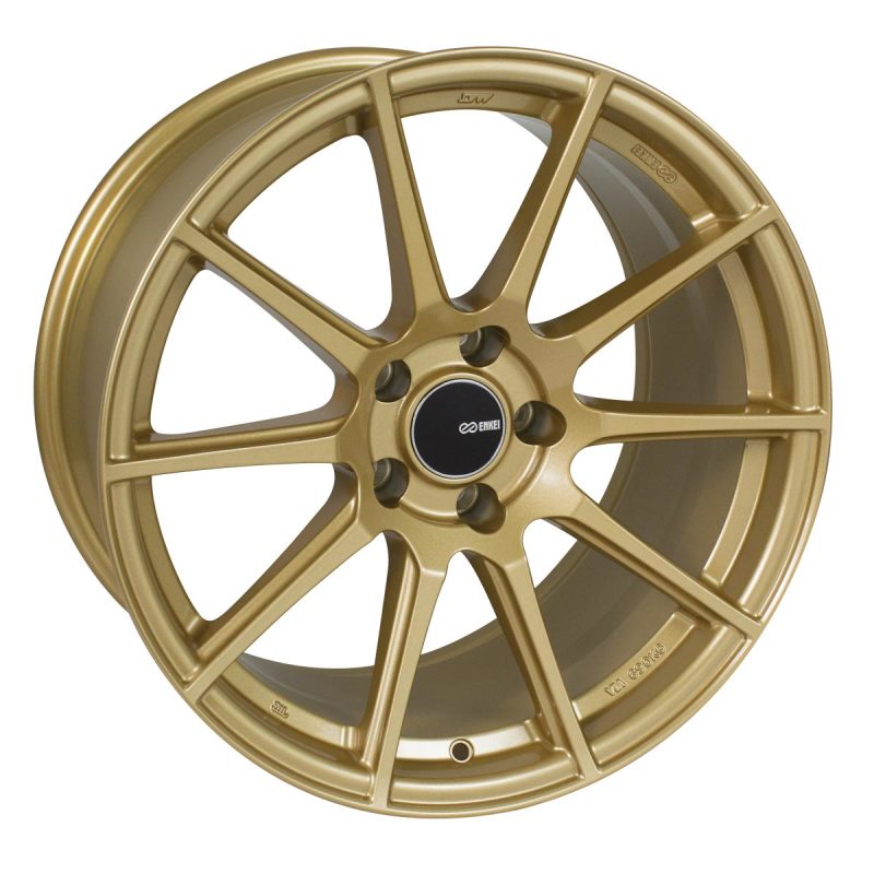 Rueda dorada Enkei TS10 de 18 x 8, 45 mm de desplazamiento, patrón de pernos 5 x 100, diámetro interior de 72,6 mm