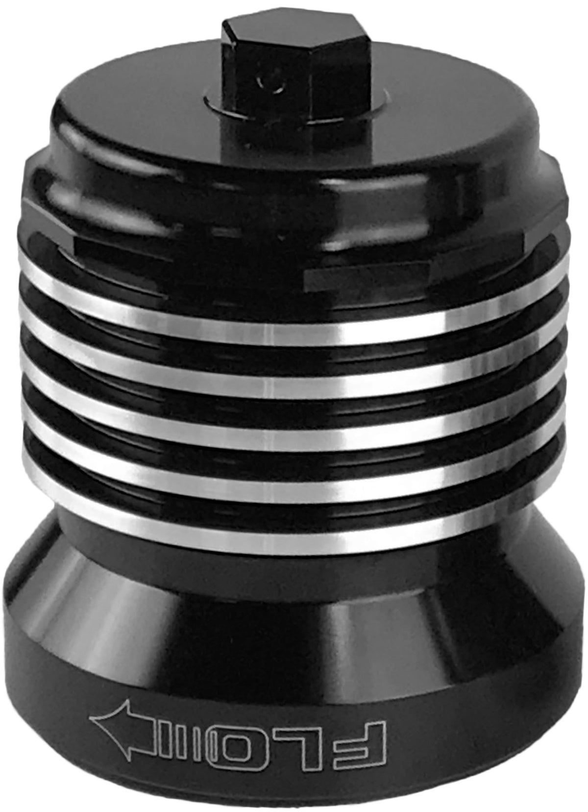Pcracing FLO Reusuable OIL Filter Black/Polished Fins (PCS1BC)