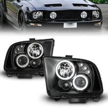 Cargar imagen en el visor de la galería, Faros delanteros con proyector ANZO 2005-2009 Ford Mustang con Halo negro