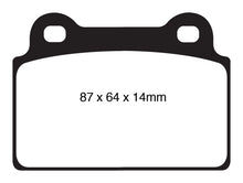 Cargar imagen en el visor de la galería, Pastillas de freno traseras Redstuff EBC 08-16 Mitsubishi Lancer Evo 10 2.0 Turbo (rotor de 1 pieza)