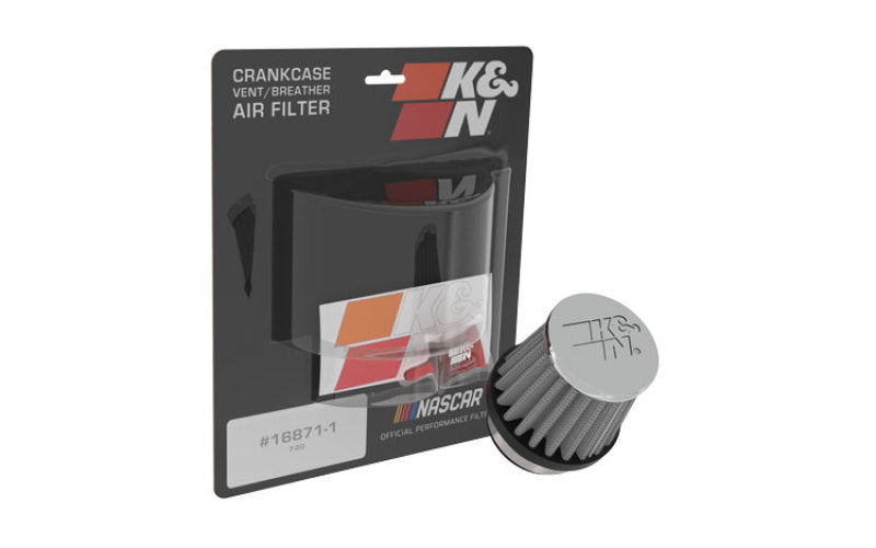 K&N Universal Chrome Filter 1 3/8 inch FLG / 2 1/2 inch Base / 2 inch Top / 2 1/4 inch Height