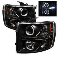 Cargar imagen en el visor de la galería, Faros delanteros de proyector LED Halo LED Blk Spyder Chevy Silverado 1500 07-13 PRO-YD-CS07-HL-BK