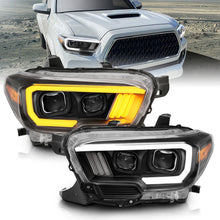 Cargar imagen en el visor de la galería, ANZO 2016-2017 Toyota Tacoma Projector Headlights w/ Plank Style Switchback Black w/ Amber