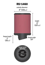 Load image into Gallery viewer, K&amp;N Filter Universal Rubber Filter 2 3/4 inch 10 Degree Flange 4 inch OD 5 inch Height