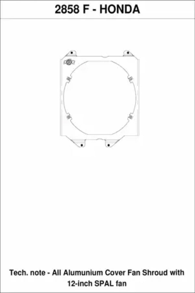 Cubierta de ventilador de aluminio CSF ​​92-00 para Honda Civic con ventilador SPAL de 12 pulgadas