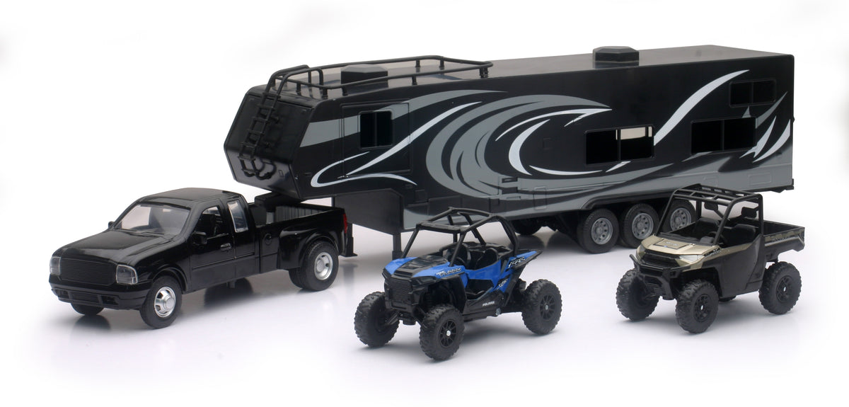 NEW-RAY Replica Pick UP TOY Hauler w/Polaris Vehicles SET (37046)