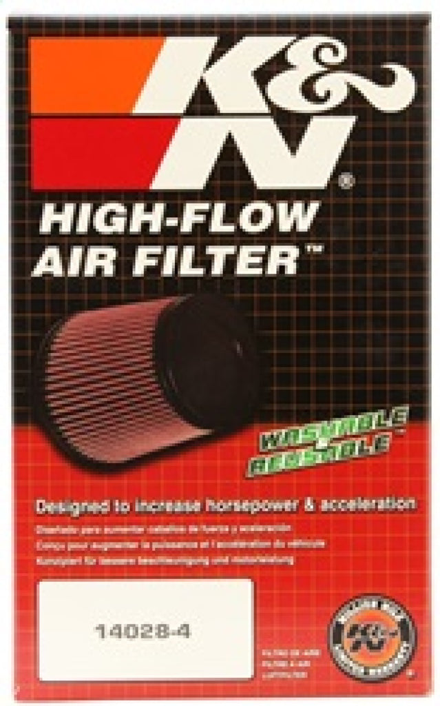 K&N Filter Universal Rubber Round Air Filter 20 Deg Flange Angle 2.25in Flange ID x 3.5in OD x 6in H