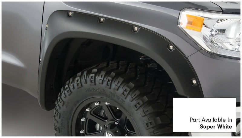 Guardabarros estilo bolsillo Bushwacker Fleetside para Toyota Tundra 16-18, 4 piezas, caja de 66,7/78,7/97,6 pulgadas, color blanco intenso