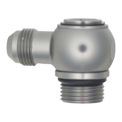 DeatschWerks 10AN ORB to 8AN Male Flare 90-Degree Swivel Fitting - Anodized DW Titanium