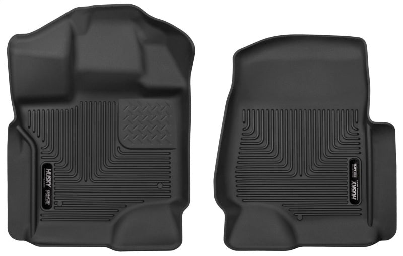 Revestimientos para piso delantero de color negro WeatherBeater para Ford Super Duty 2017 (cabina doble/cabina supergrande) Husky Liners