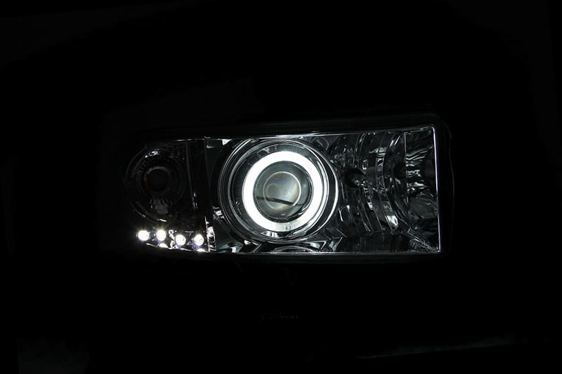 Faros delanteros con proyector ANZO 1994-2001 Dodge Ram con Halo cromado