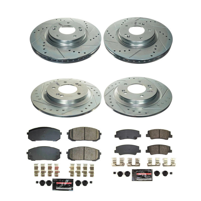 Kit de frenos delanteros y traseros Power Stop Z23 Evolution para Hyundai Sonata 20-22