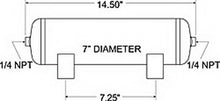 Load image into Gallery viewer, Firestone Air Tank 2 Gallon 7in. x 14.5in. (2) 1/4in. NPT Ports 150 PSI Max - Black (WR17609126)