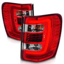 Cargar imagen en el visor de la galería, ANZO 1999-2004 Jeep Grand Cherokee LED Tail Lights w/ Light Bar Chrome Housing Red/Clear Lens