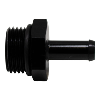 DeatschWerks 8AN ORB to 5/16in Barb Adapter Fitting — Matte Black Fuel System Component