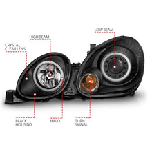 Cargar imagen en el visor de la galería, Faros delanteros con proyector ANZO 1998-2005 Lexus Gs300 con Halo negro