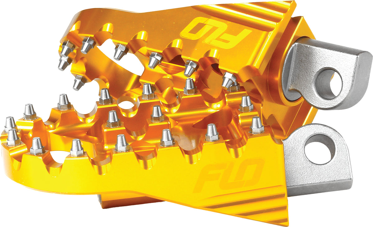 FLO Motorsports Moto Style Footpeg SET Gold 2"X3.125" (FPEG-800GLD)