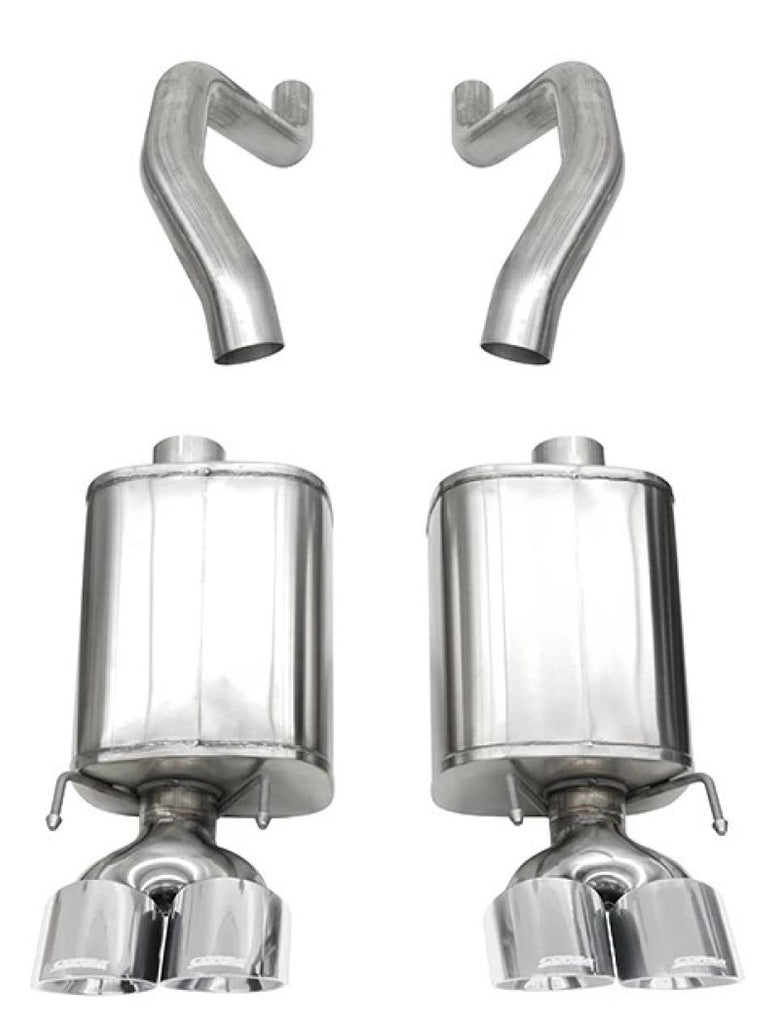 Corsa 06-13 Chevy Corvette C6 Z06 7.0L / 09-13 ZR1 6.2L Polished AxleBack Exhaust w/4.5in Twin Tips