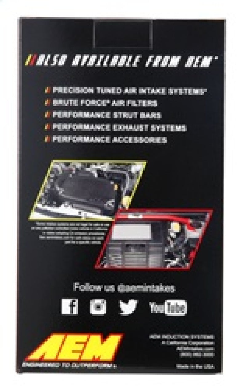 AEM DryFlow Round Tapered Air Filter 5.56in H x 3in ID — Universal Clamp-On