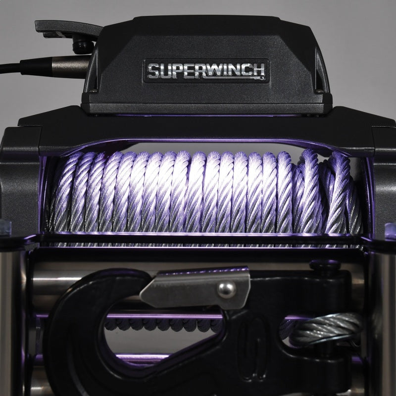 Cabrestante Superwinch SX 12000 de 12 000 libras, 12 V CC, 3/8 in x 85 ft, cable de acero, grafito