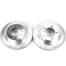 Cargar imagen en el visor de la galería, Power Stop 16-21 Toyota Land Cruiser Front Evolution Drilled &amp; Slotted Rotors - Pair