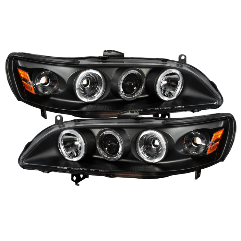 Faros delanteros Spyder Honda Accord 98-02, 1 unidad, LED, halo, ámbar, reflector, negro PRO-YD-HA98-AM-BK