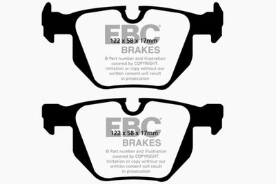 EBC Bluestuff NDX High-Friction Rear Brake Pads — Fits 2006-2012 BMW 335i 3.0T