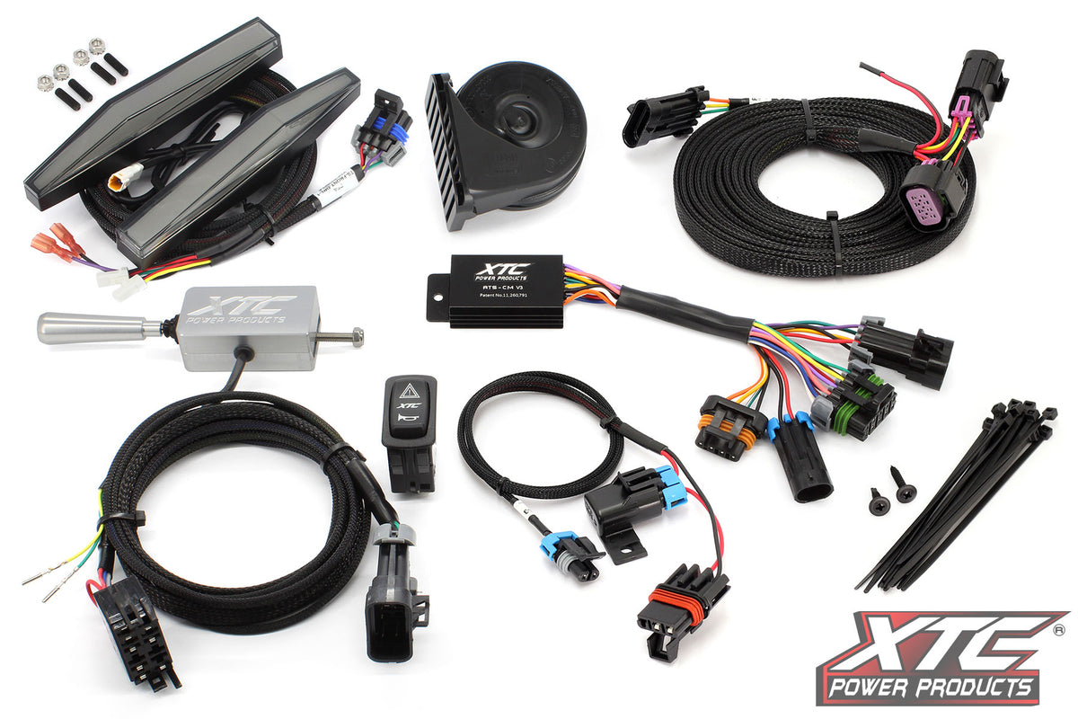 XTC Power Products Auto Turn Signal KIT w/ Billet Lever and Front DRL Lights POL (ATS-L-POL-RCBU-DRL)