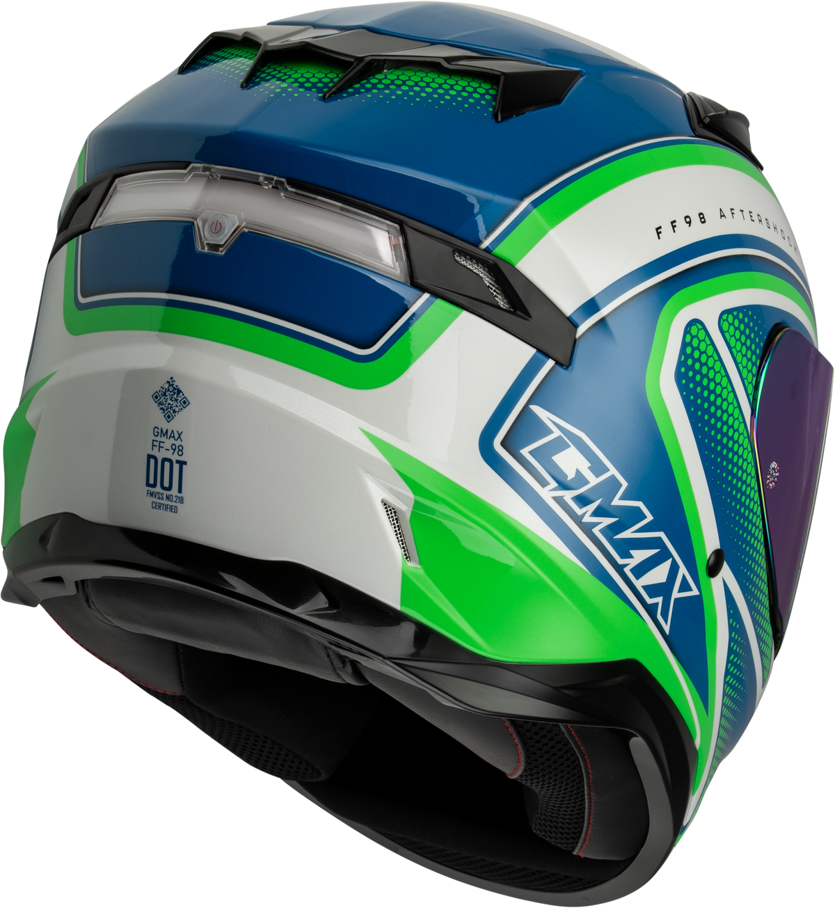 GMAX FF-98 Aftershock Helmet White/Neon Green XL (F1984797-DOT)