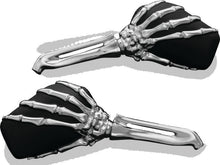 Cargar imagen en el visor de la galería, Kuryakyn Skeleton Hand Mirrors Chrome/Black