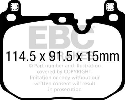 EBC Yellowstuff Front Brake Pads — Fits 2018+ BMW X2 / 2020+ Mini Cooper