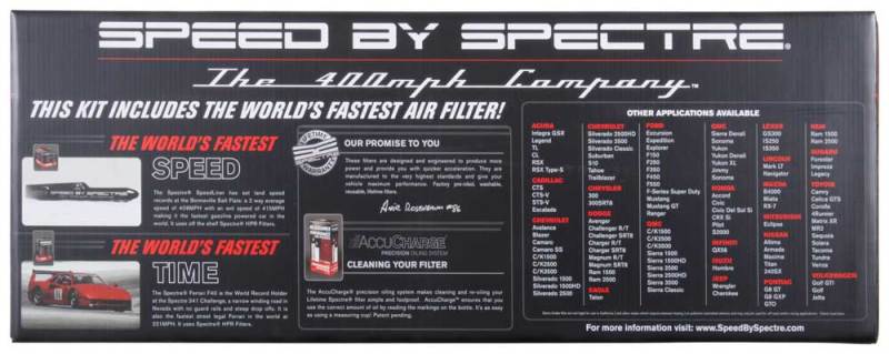 Kit de admisión de aire para camioneta GM Spectre 99-07 V8-4.8/5.3/6.0LF/I - Anodizado transparente con filtro rojo