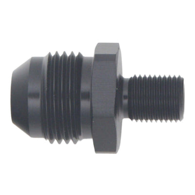 DeatschWerks 8AN Male Flare to M10 x 1.0 Male Metric Fitting - Matte Black