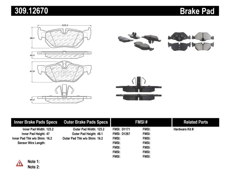 StopTech Performance Front Brake Pads — Fits 2006-2013 BMW 128i/328i/X1