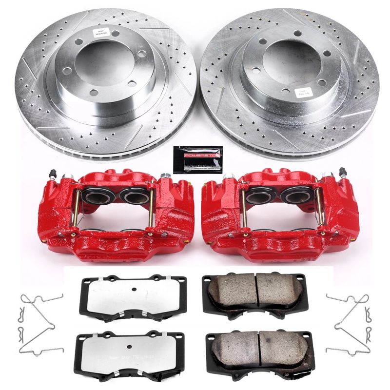 Power Stop Z36 Truck & Tow Front Brake Kit w/Calipers — Fits 2003-2009 Toyota 4Runner & Lexus GX470