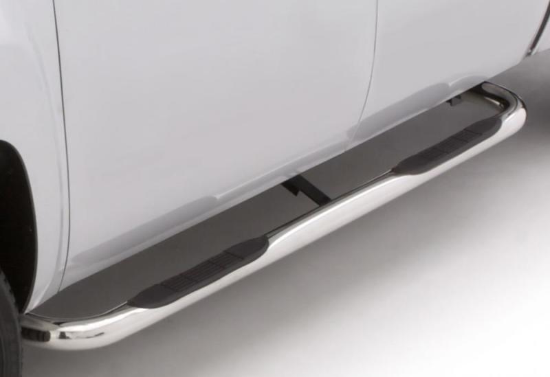 Barras protectoras para parachoques de acero inoxidable curvadas y redondas de 3 pulgadas para Toyota Tacoma Access Cab 05-17 de Lund, pulidas