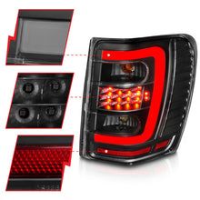 Cargar imagen en el visor de la galería, ANZO 1999-2004 Jeep Grand Cherokee LED Tail Lights w/ Light Bar Black Housing Clear Lens