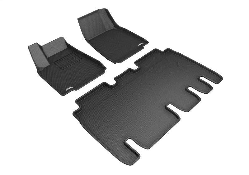 3D MAXpider Kagu 2-Row Floor Mats - Black — Fits 2016-2020 Tesla Model X