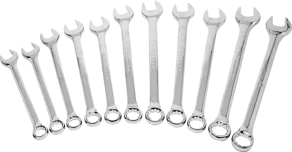 Performance Tool 11 PC SAE Combo Wrench SET (W1061)