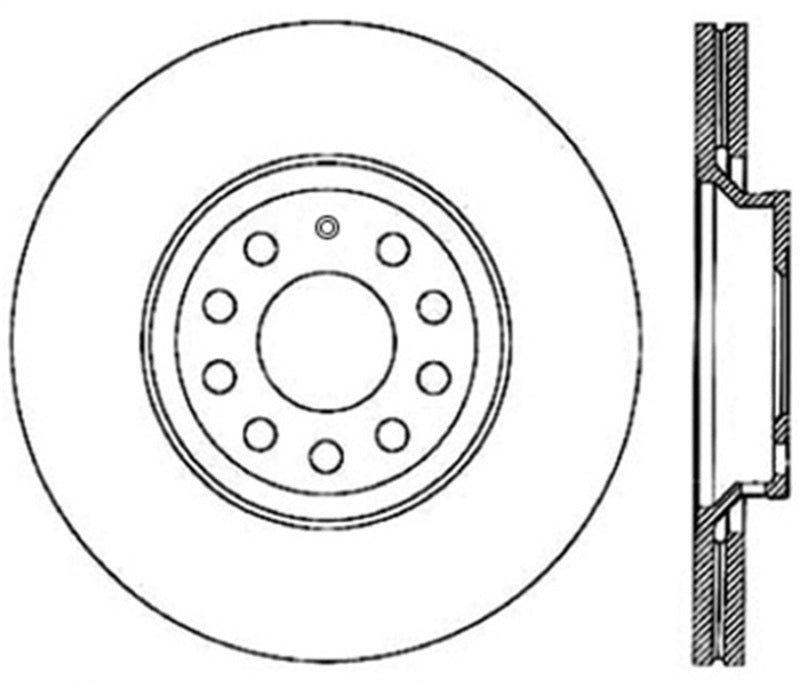 Rotor trasero izquierdo ranurado y perforado StopTech 09 VW Passat CC / 06-09 Passat