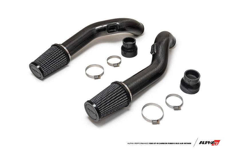 AMS Performance 2009+ Nissan GT-R R35 (CBA/DBA) Alpha Carbon Fiber Intake Pipes for Stock Turbos