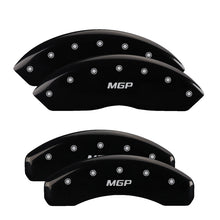 Load image into Gallery viewer, MGP 4 Caliper Covers Engraved Front &amp; Rear Escalade Black finish silver ch