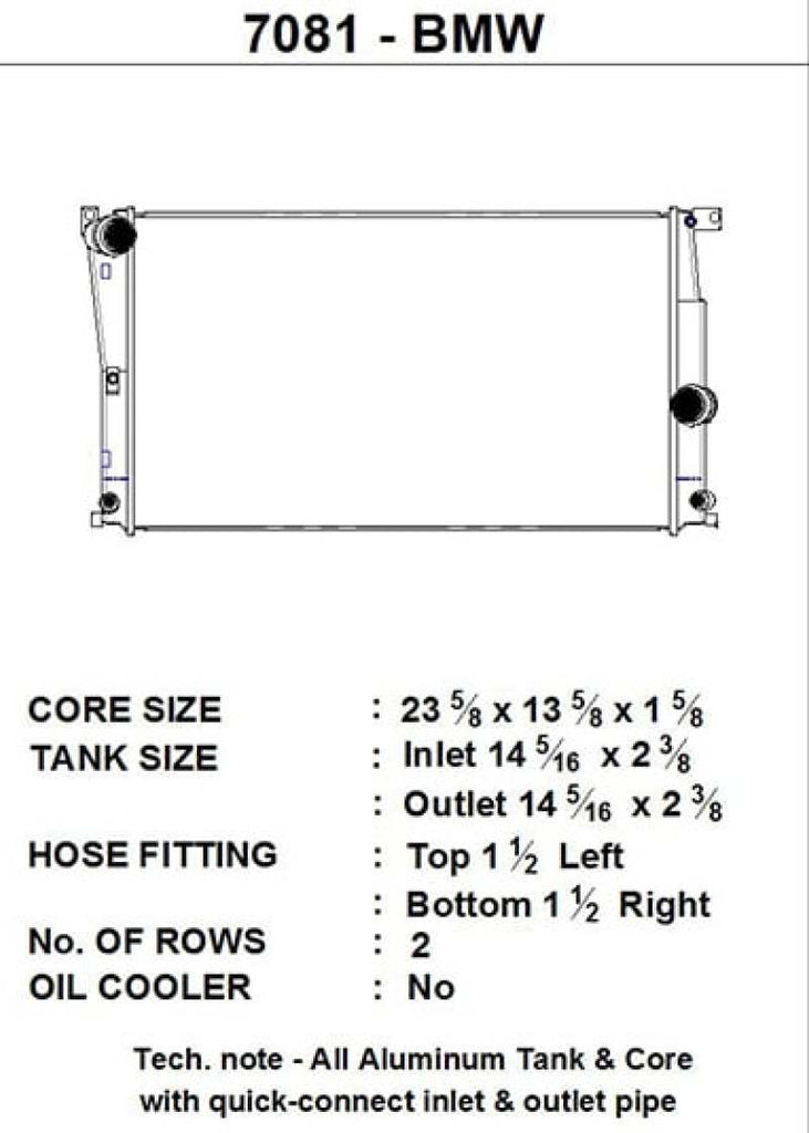 Radiador de transmisión automática CSF para BMW Serie 2 (F22/F23) / BMW Serie 3 (F30/F31/F34) / BMW Serie 4 (F32/F33/F36)