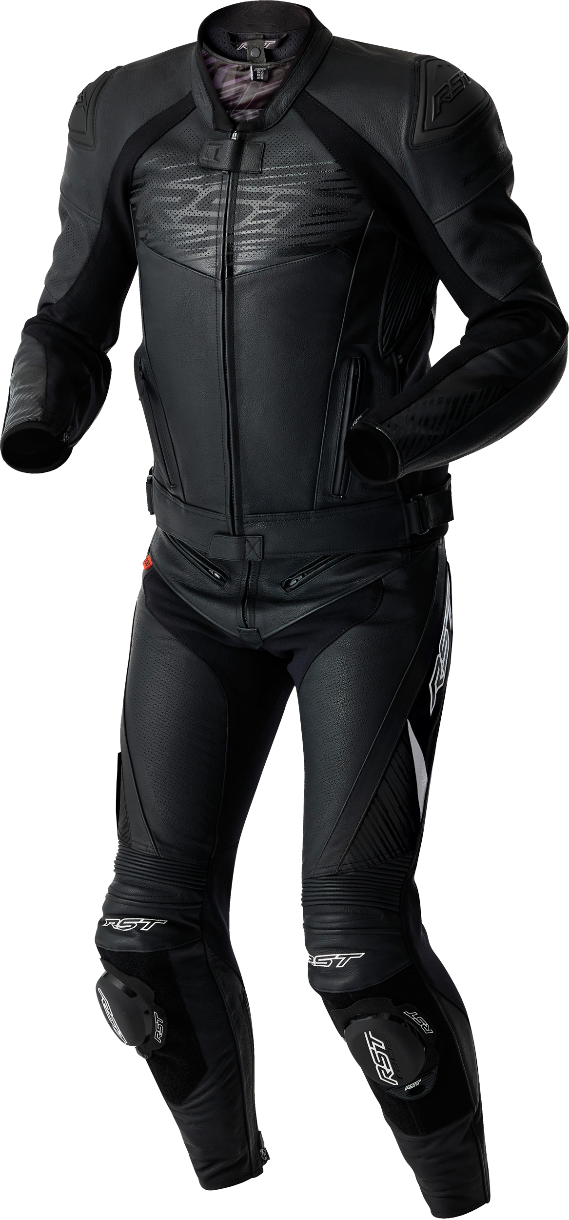 RST Tractech EVO D3O Jacket Black Leather LG (103635BLK-44)