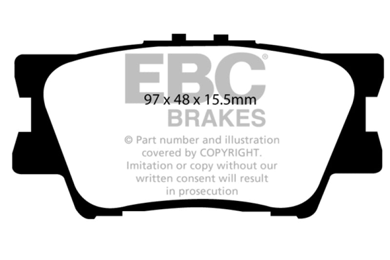 EBC 13+ Lexus ES300h 2.5 Hybrid Redstuff Rear Brake Pads