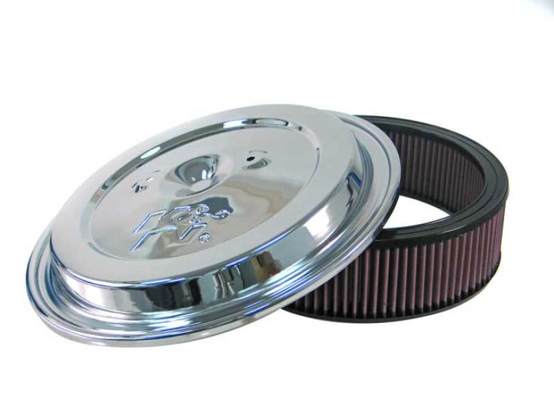K&N CE-1502 Universal Air Filter w/ Chrome Top — Chrome Top