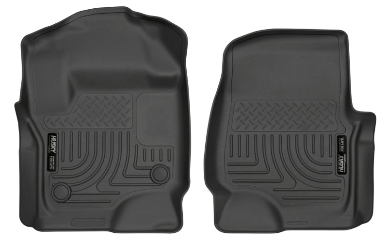 Revestimientos para piso delantero de color negro WeatherBeater para Ford Super Duty 2017 (cabina doble/cabina supergrande) Husky Liners